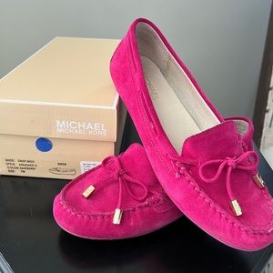 Michael Kors Suede Daisy Loafers in Raspberry Colour Size 7